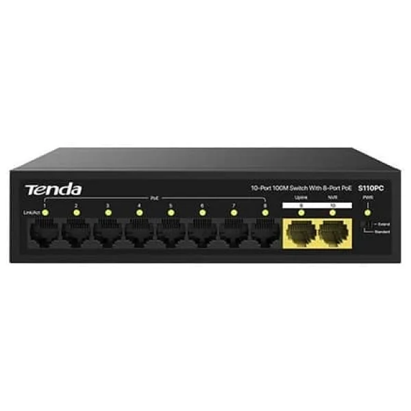 Tenda S110PC 10 Port 10/100/1000 Mbps Gigabit PoE Switch