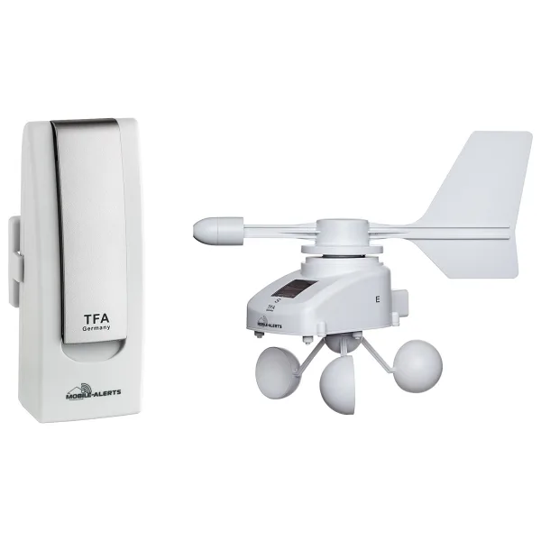 Tfa Dostmann Weatherhub Meteoroloji Istasyonu Kablosuz Güneş Enerjili Anemometre, Smarthome, Iklim ve Ev Izleme, Akıllı Telefon Izleme, Beyaz, U 40 (44) x G 28 (32) x Y 104 mm