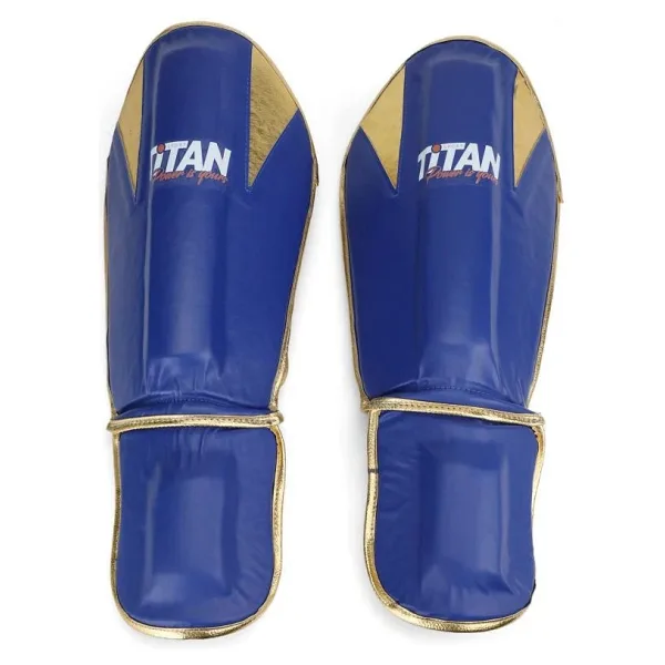 Titan Sport Parlak Mavi-Sarı Muay Thai, Kick Boks Kaval Koruyucu