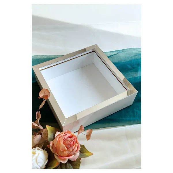 Verda Çerçeve 25x25 Cm Beyaz-gümüş Derin Anı Çerçevesi-6 Cm Derinlikli Anı Çerçevesi Gül Kutusu! Hkm Ticaret