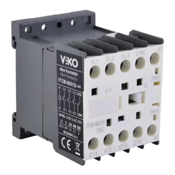 Viko VTCM-06/01/S Mini Kontaktör 6A 1nc 230V Bobinli