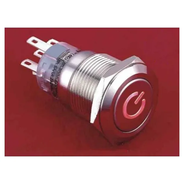 19 mm Metal POWER LED li Buton Yaylı