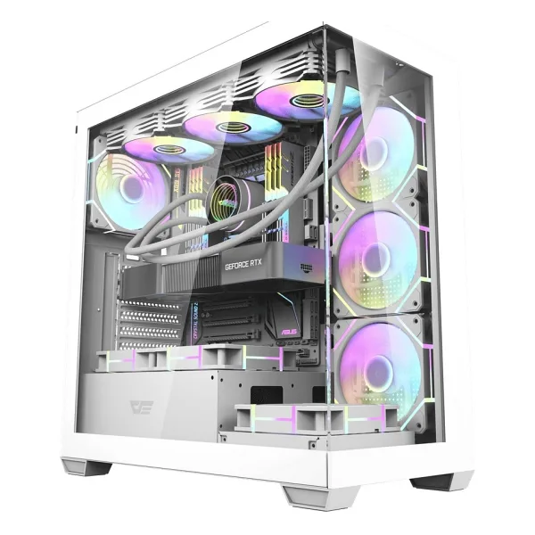 AIGO DS900 Beyaz 850W 80+ Bronze ARGB Mid Tower Kasa