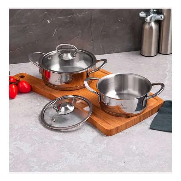 Aryıldız Petit 12-14 cm 4 Parça Kapaklı Çelik Sahan Seti