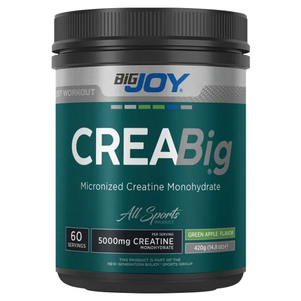 Bigjoy Creabig Toz Yeşil Elma 420g Türkiye Menşeli Mikronize Kreatin Monohidrat İçerir