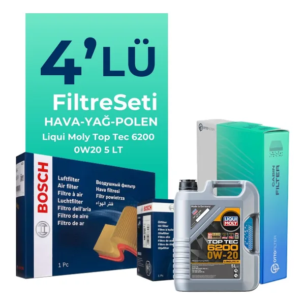 Bosch Audi Q2 35 Tfsi Filtre Bakım Seti Liqui Moly Motor Yağlı (2016-2023) 4 Lü