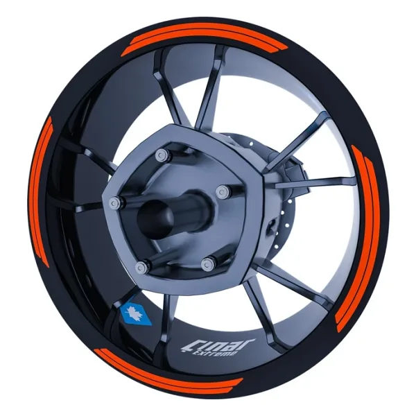 Çınar Extreme Floresan Turuncu Double Stripe Jant Şeridi Sticker Çınar Extreme