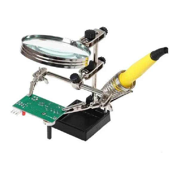 Çok Fonksiyonlu Lehim Tamir Standı 9cm Büyüteç
