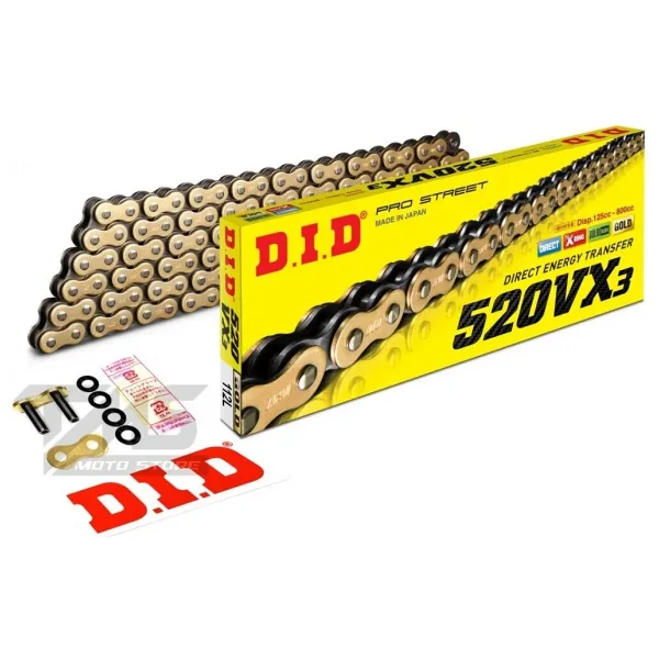 D.I.D Dıd Gold Zincir 520-112l Vx3 X-rıng Yzf-r25 Mt-25 Ktm Duke 250 Rx 250 Duke 390 Rc 390 Pulsar Ns 200