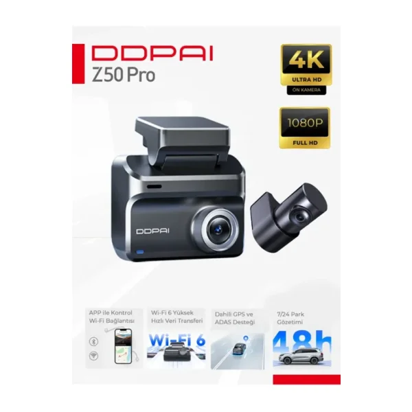Ddpai Z50 Pro 4K Ön ve Arka Araç Kamerası Seti