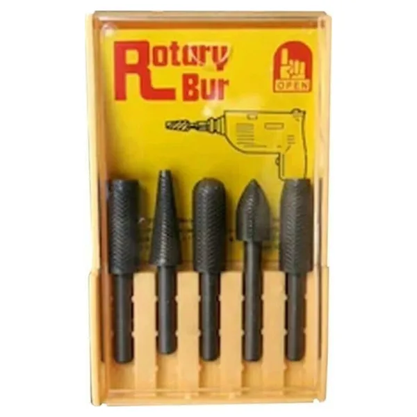 Depolife Rotary Bur Matkap Uçlu Eğe Seti 5 Li Takim Ahşap Metal Eğe Seti Ince Dişli Gri