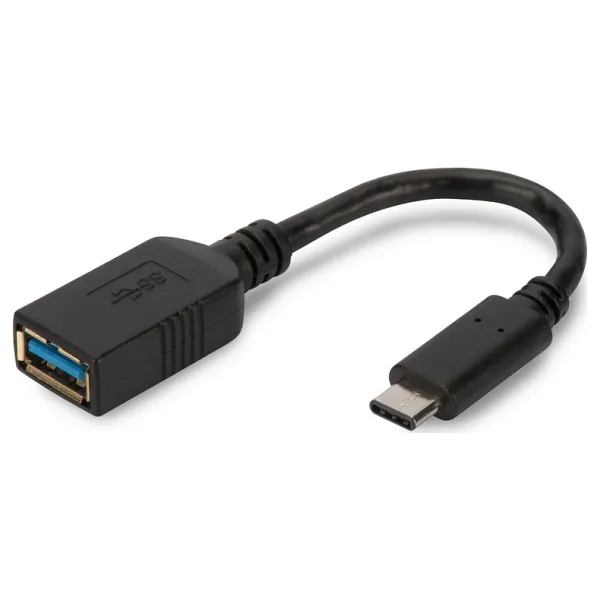 DIGITUS USB C tipi adaptör kablosu, OTG,C-A tipi M/F, 0,15m3A, 5GB, 3.0 Version, AK-300315-001-S