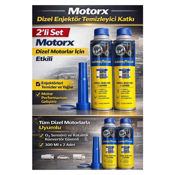 Dizel Enjektör Temizleyici Yakıt Katkısı 2X300 Ml 2'Li Set Motorx