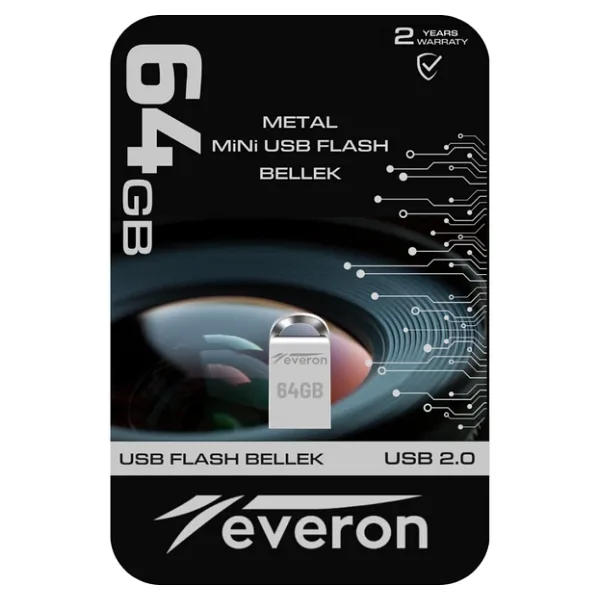 Everon 64Gb Metal Usb Mini Flash Bellek
