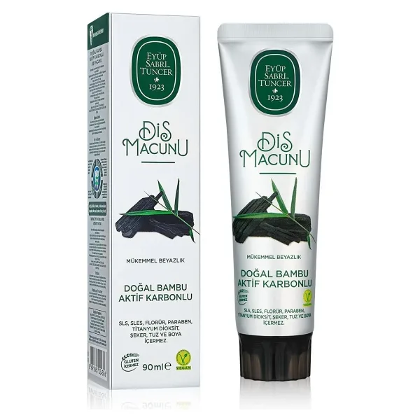 Eyüp Sabri Tuncer Doğal Bambu Aktif Karbonlu Beyazlatıcı 90 ml 4 Adet Florürsüz Diş Macunu