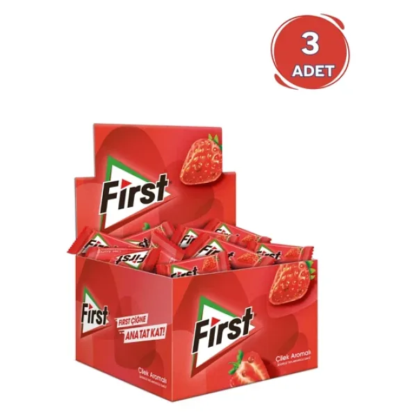First Çilek Aromalı Tekli Sakız 1,7 Gr - 600 Adet