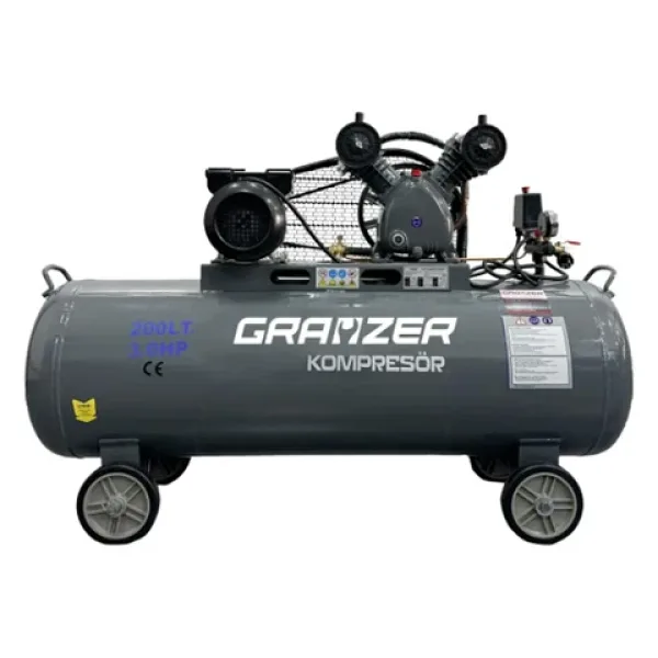 Grayzer 200 Lt 2 Kafa 8 Bar 3 Hp Pistonlu Hava Kompresörü
