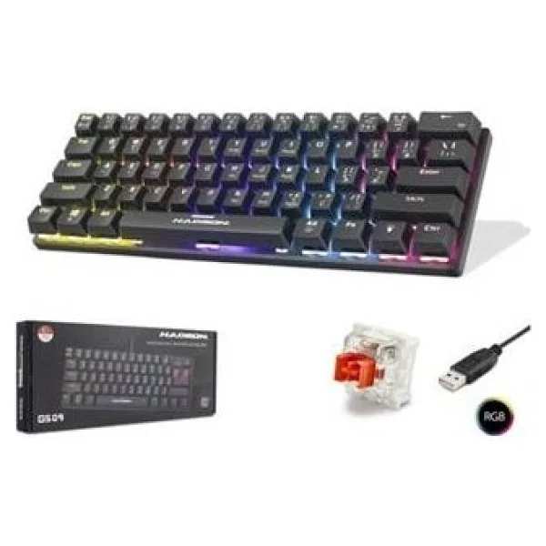 Hadron G509 Kablolu Oyuncu Mini Klavye Mekanik Red Switch Rgb Q Siyah