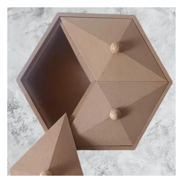 Hobi Adn 90251 Piramit Kutu Dekoratif Ahşap Mdf Ham Cnc Kesim El Yapım