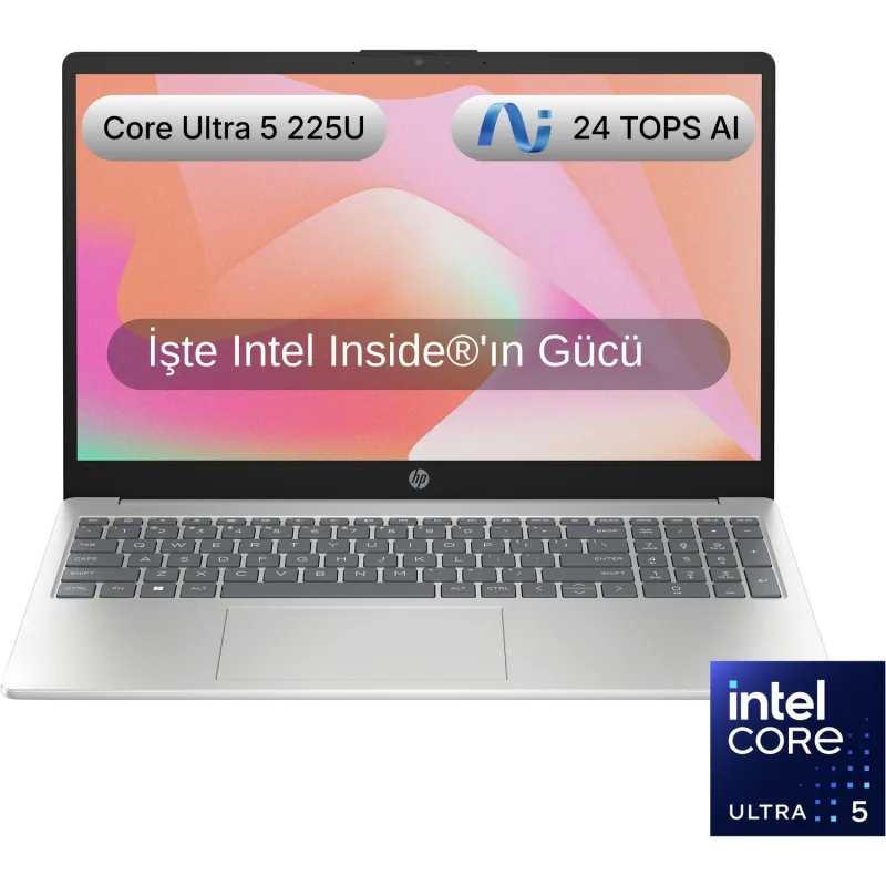 HP AI 15-FD2026NT D51E0EA Ultra 5 225U 16 GB 512 GB SSD Intel Graphics 15.6" Full HD Notebook