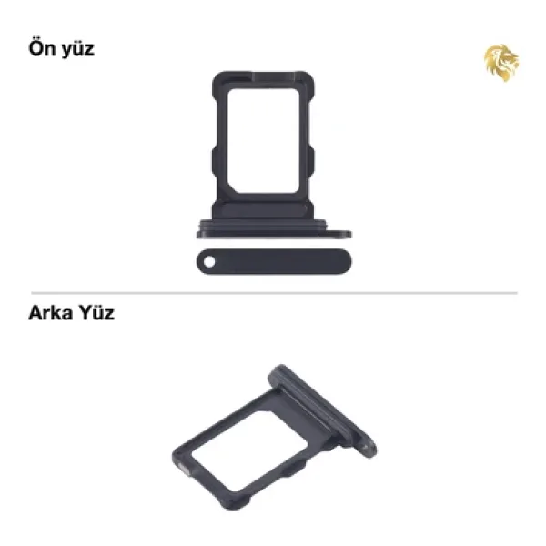 İphone 16 Pro Sim İç Yuvası Tepsisi Aparatı Çekmecesi Kart Yuvası Tray Tekli (Siyah)