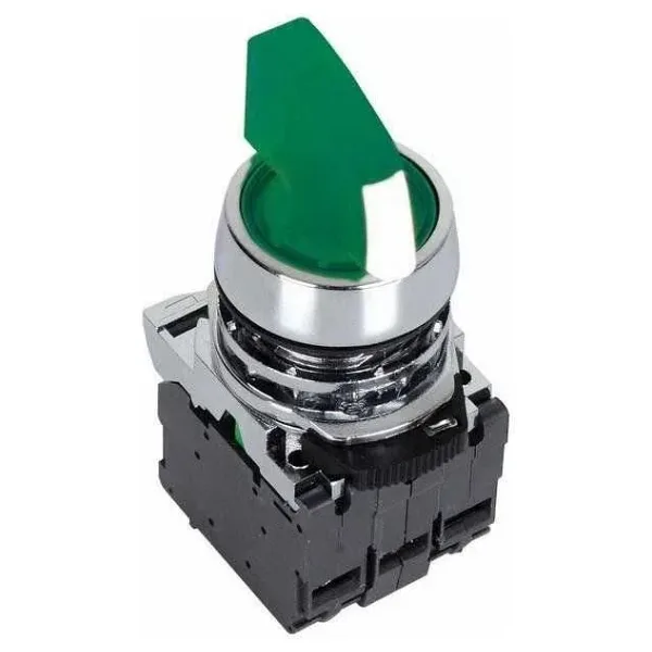 ISM-BK123M5 220V Metal Işıklı Mandal Buton - Yeşil