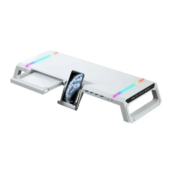 Masaüstü Stand Yükseltici Katlanabilir Rgb Çekmeceli Monitör Standı