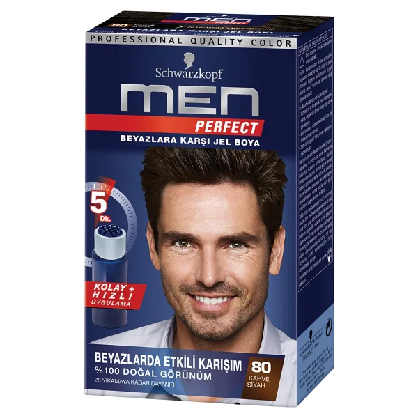 Men Perfect 80 Kahve Siyah Erkek Saç Boyası 80 Ml 5 Adet