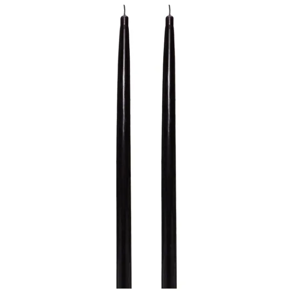 Missi 2'li Siyah Uzun Şamdan Mum Seti 42 cm