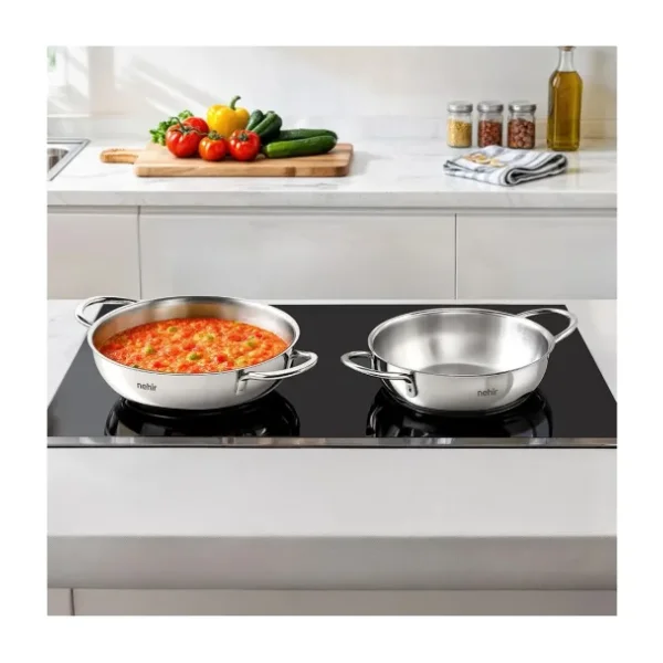 Nehir Silver 18-20 cm 4 Parça Çelik Sahan Seti