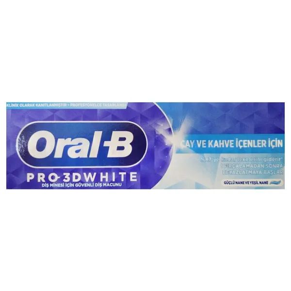 Oral-B 3D White Çay ve Kahve İçenler için 75 ml Diş Macunu