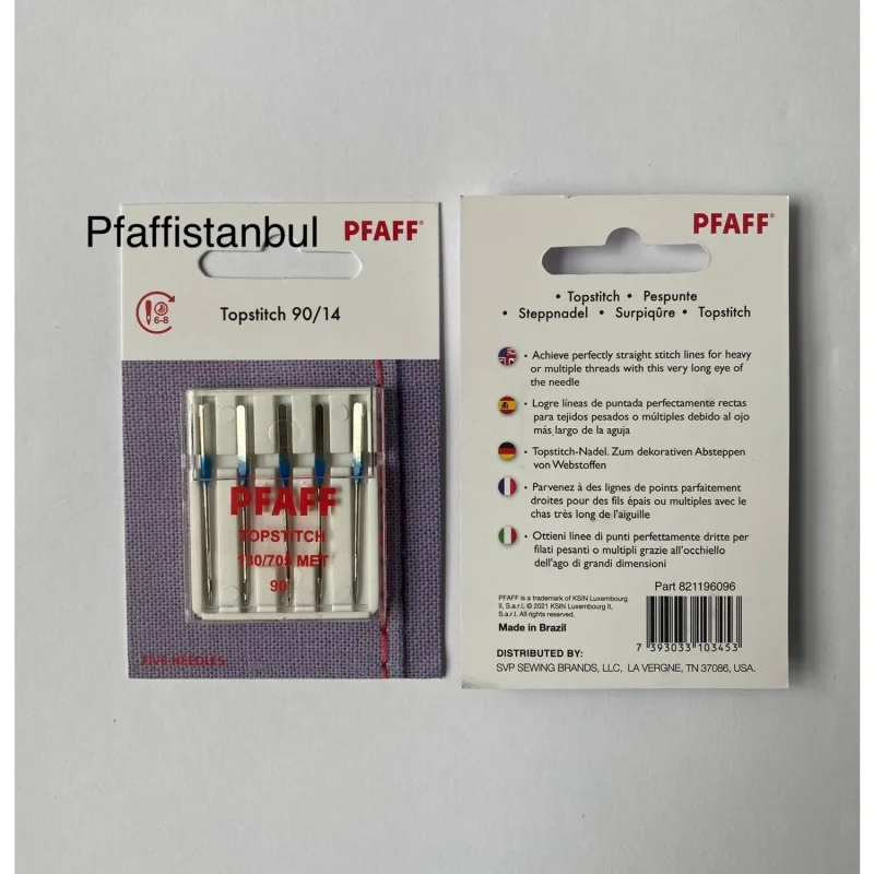 Pfaff Büyük Delikli, Metalik ( Sim ) Iplik Iğnesi 14 No. (1 Paket=5 Adet) (821196096)