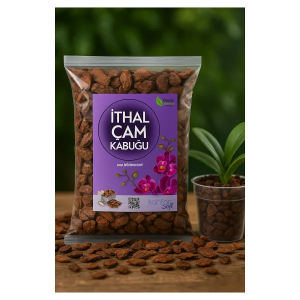 plant-home 5 Litre Ithal Çam Kabuğu - Ithal Orkide Toprağı - Tossuz Elenmiş Iri Parçalı