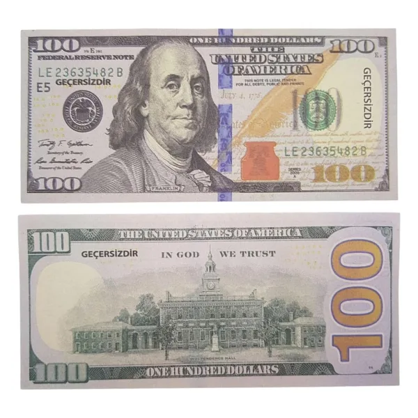 POP KONSOL Geçersiz Şaka Düğün Parası Sahte Para 100 Adet Oyun Parası 100 Dolar PP191004