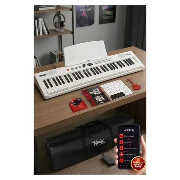 PS4000WH Tuş Hassasiyetli 61 Tuşlu Org Bluetooth USB Midi Metod (Sustain Pedalı Çanta)