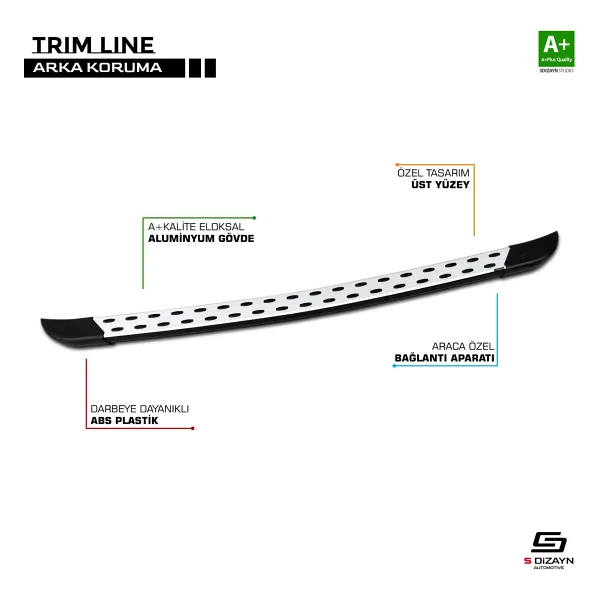 S-Dizayn Ford Connect TrimLine Gri Arka Koruma 2002-2008