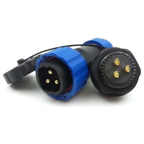 SD20 3 Pin 20mm Su Geçirmez Konnektör Takımı - Panel Tipi