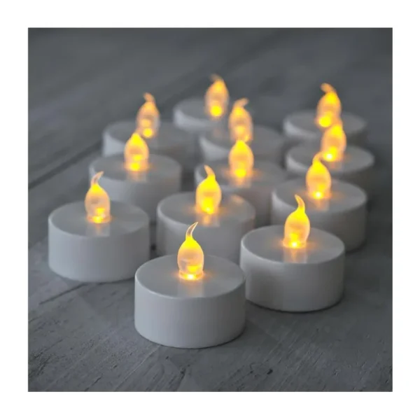 SNA Pilli Led Tealight T-LİGHT MUM PİLLİ MUM LED IŞIK SICAK SARI RENK DEKORASYON SÜSLEME DÜĞÜN KINA ORGANİZASYON (6)