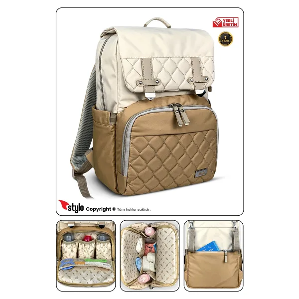 Stylo Working Mothers Bag Bebek Bakım Sırt Çantası - Krem