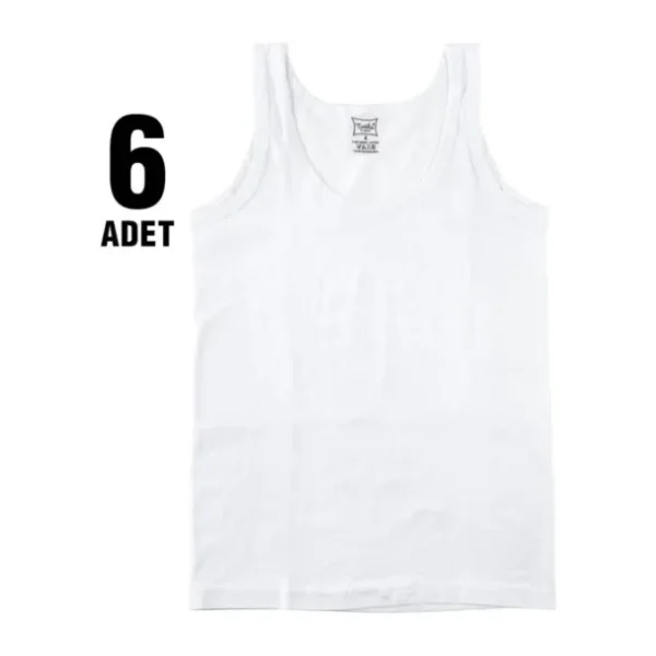 Tutku Erkek Çocuk Beyaz 6'lı Paket Atlet ELF568TUT01246
