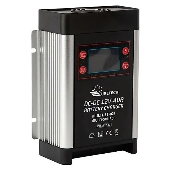Uretech Dc-Dc Akü Şarj Cihazı 12V 40 A Amper Güneş Paneli Ve Alternatörden Yaşam Aküsü Şarjı