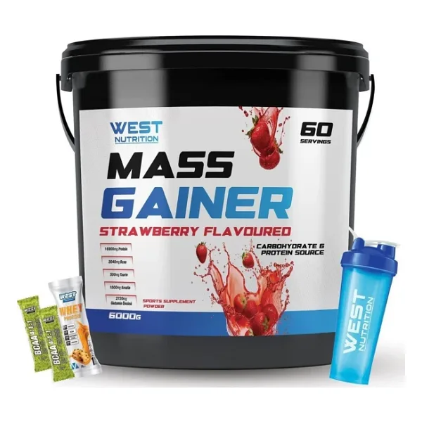 West Nutrition Mass Gainer Karbonhidrat Tozu 6 Kg Çilek Shaker