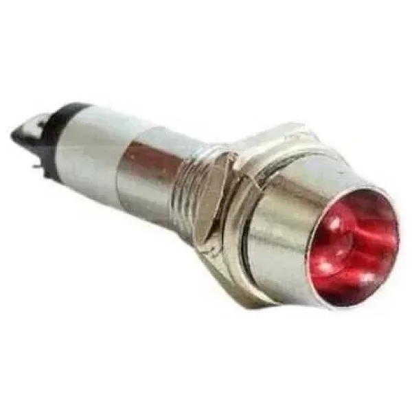 8L-P1-N220VR 8mm 220V Metal Sinyal Lambası - Kırmızı