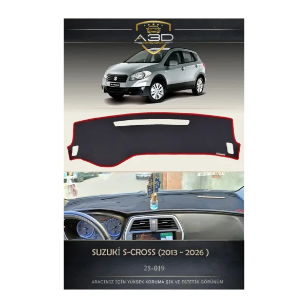 A3D TORPİDO KORUMA SUZUKİ S-CROSS (2013 - 2026 ) Ön Gögüs Panel Torpido Koruma Koruyucu Kilifi Halısı