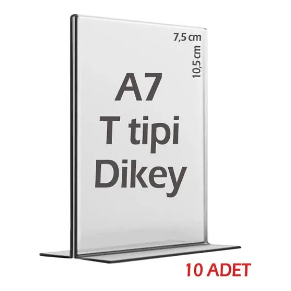 A7 T-Tipi Dikey Şeffaf Föylük Menü Broşür Etiket Fotoğraflık Albümlük (10 Adet)