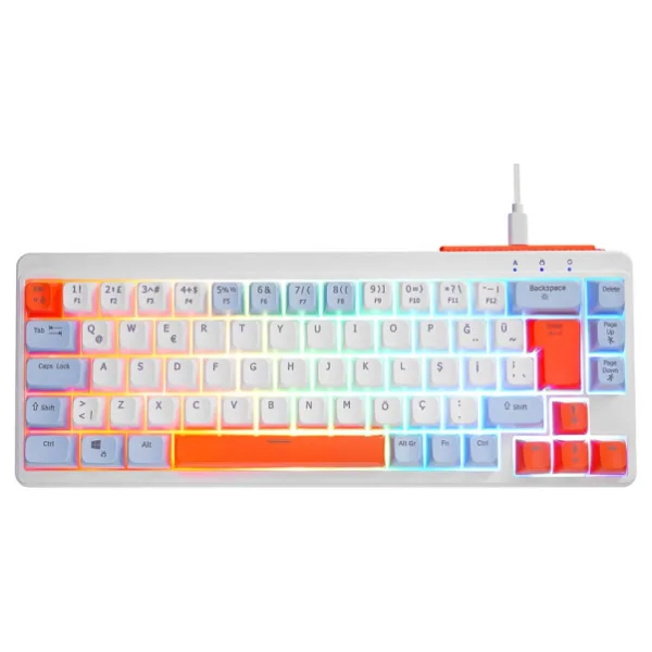 Acer eMachines EAK810 Bej-Mavi-Turuncu TKL Membrane Switch Kablolu Oyuncu Klavyesi