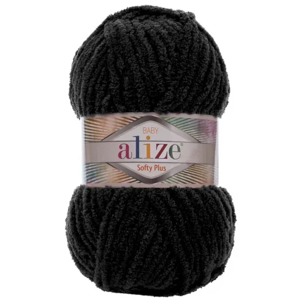 Alize . Alize Softy Plus El Örgü İpi Siyah 060
