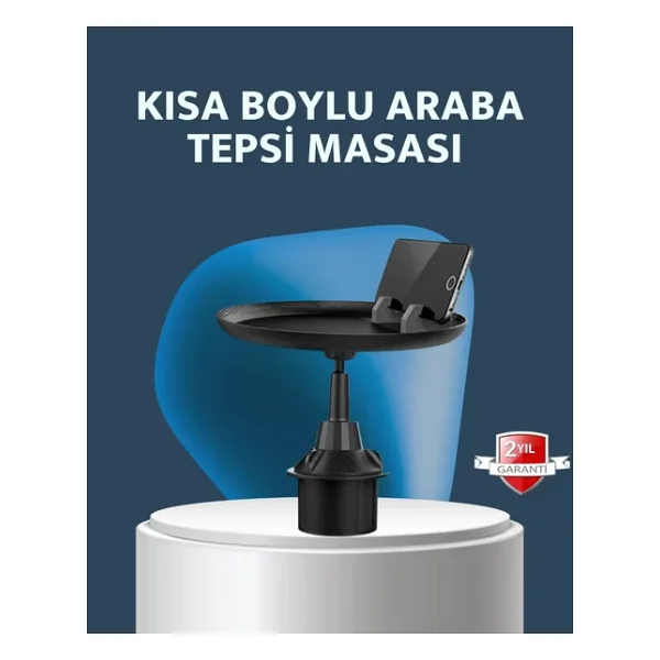Araç İçi 360° Ayarlanabilir Bardaklık Tepsisi Geniş Yüzeyli Ve Telefon Standlı