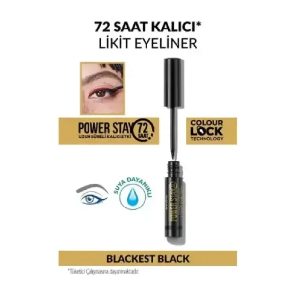 Avon Power Stay Uzun Süre Kalıcı Likit Eyeliner- Blackest Black