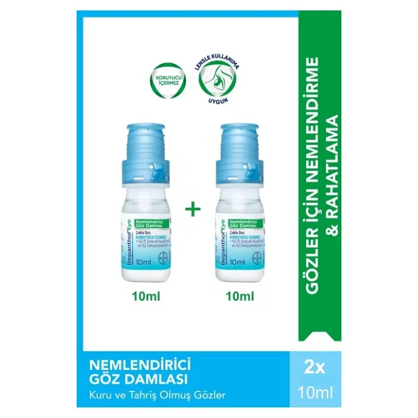Bepanthol Eye Nemlendirici Göz Damlası 10 Ml X 2 Adet